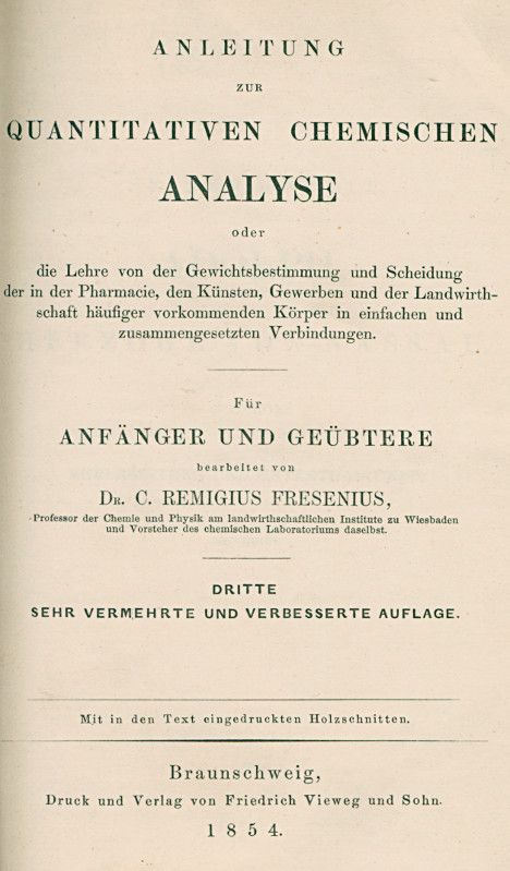 Anleitung zur quantitativen chemischen Analyse cover