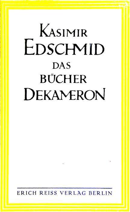 Das Bücher-Dekameron / Eine Zehn-Nächte-Tour durch die europäische Gesellschaft und Literatur cover