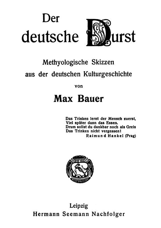 Der deutsche Durst: Methyologische Skizzen der deutschen Kulturgeschichte cover