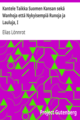 Kantele Taikka Suomen Kansan sekä Wanhoja että Nykyisempiä Runoja ja Lauluja, I cover
