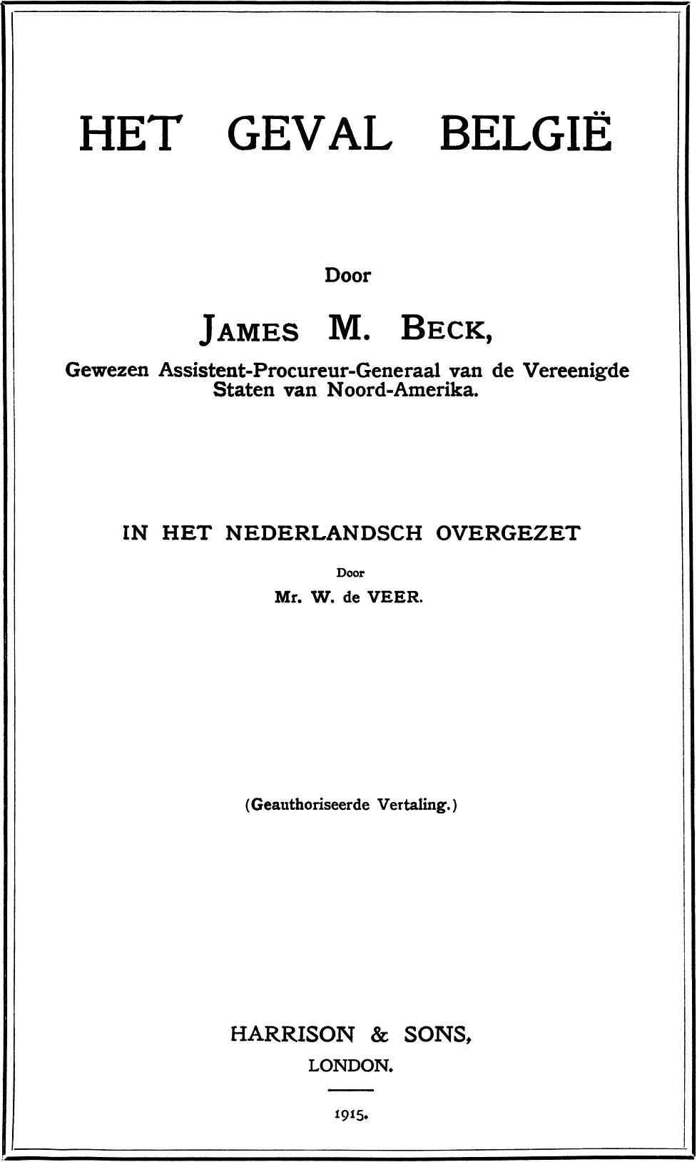 Het geval België cover