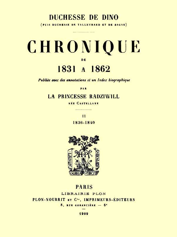 Chronique de 1831 à 1862, Tome 2 (de 4) cover