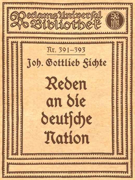 Reden an die deutsche Nation cover