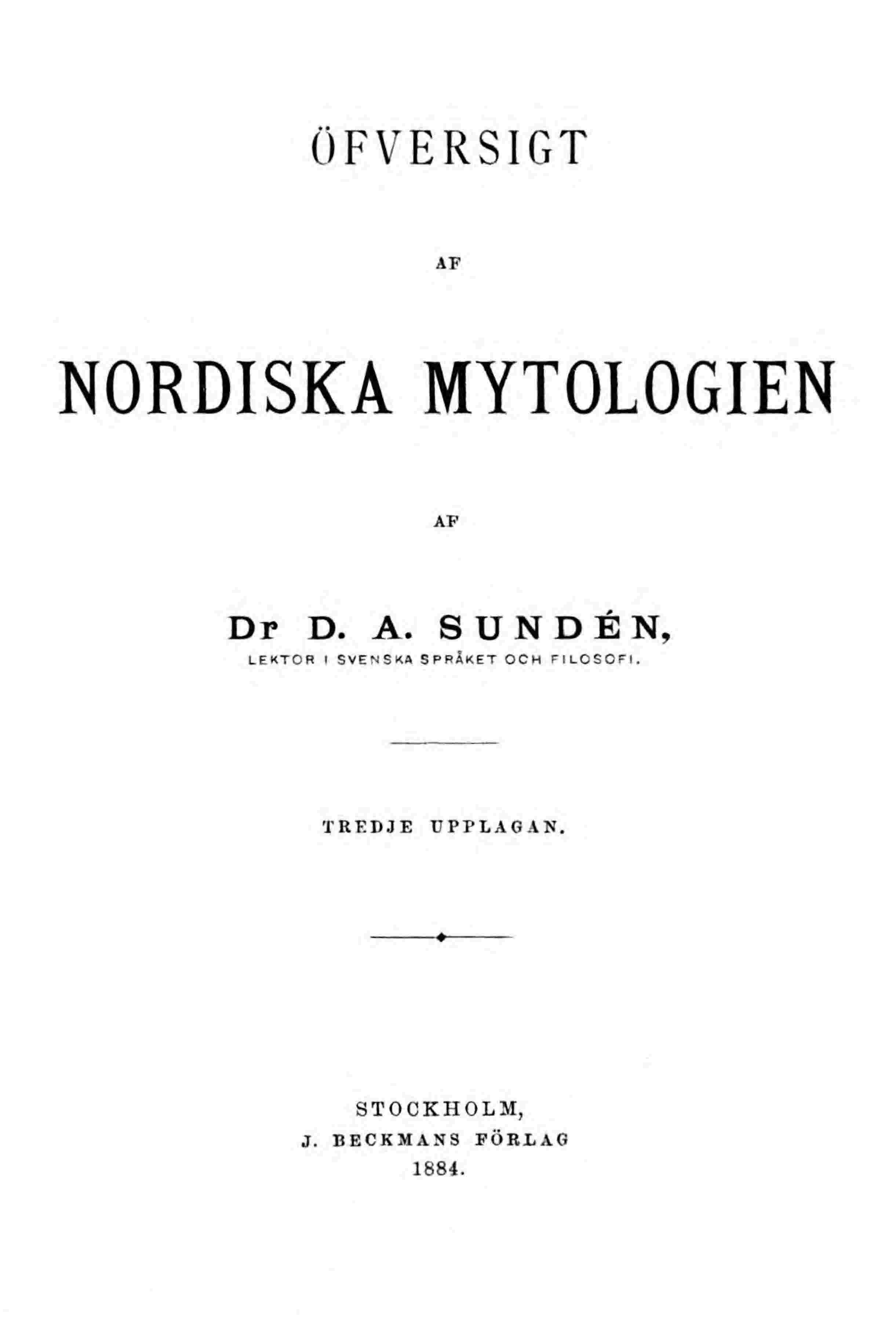 Öfversigt af Nordiska Mytologien cover