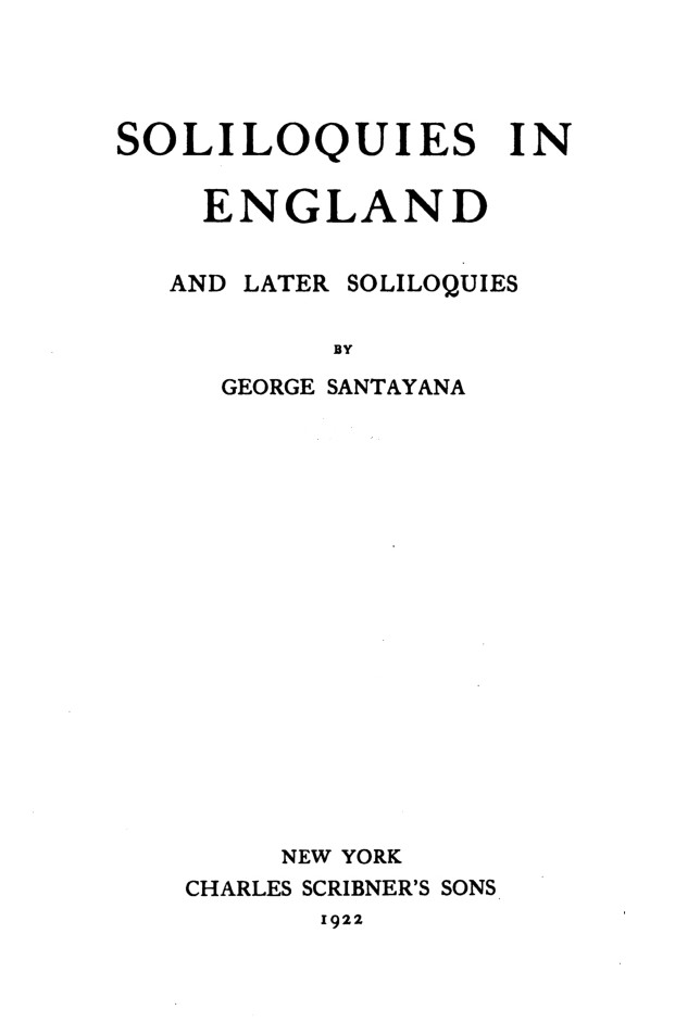 Soliloquies in England, and Later Soliloquies cover