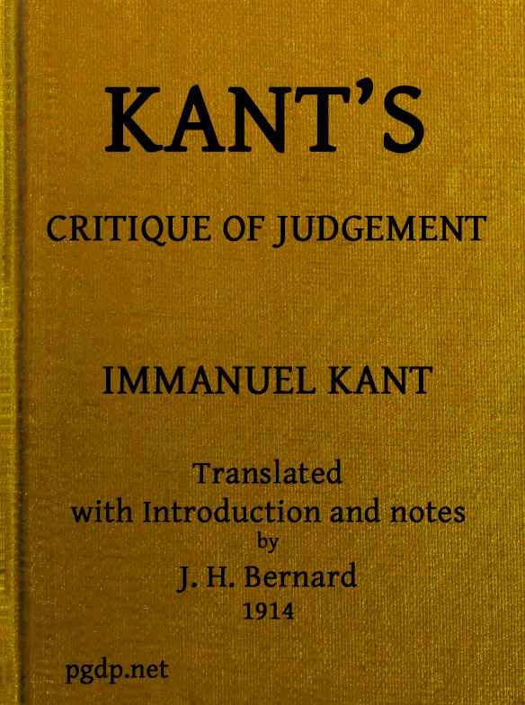 Kant's Critique of Judgement cover