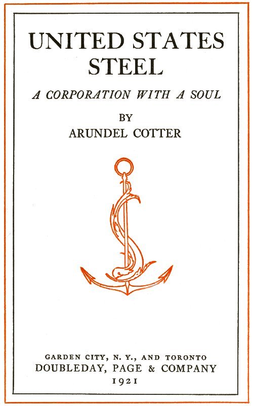 United States Steel: A Corporation with a Soul cover