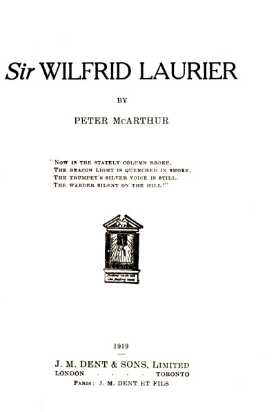 Sir Wilfrid Laurier cover