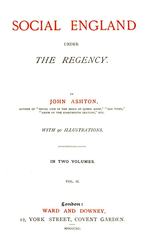 Social England under the Regency, Vol. 2 (of 2) cover