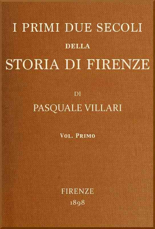 I primi due secoli della storia di Firenze, v. 1 cover