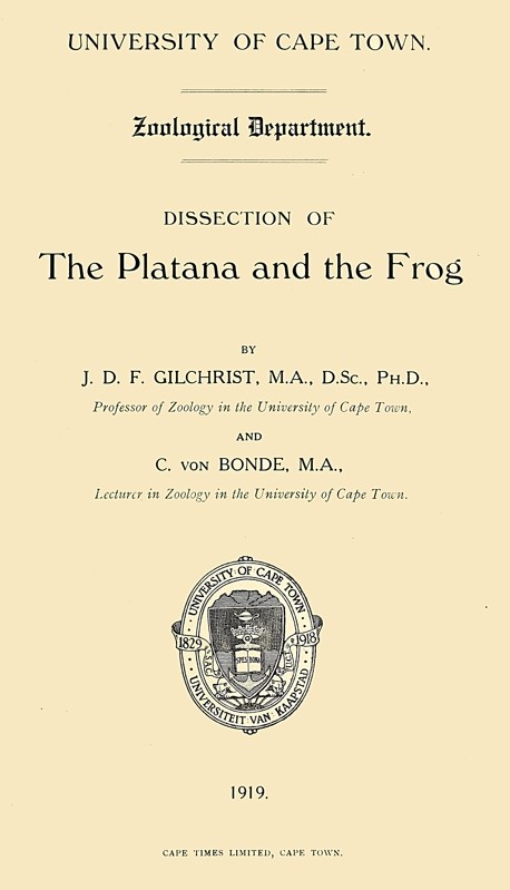 Dissection of the Platana and the Frog cover