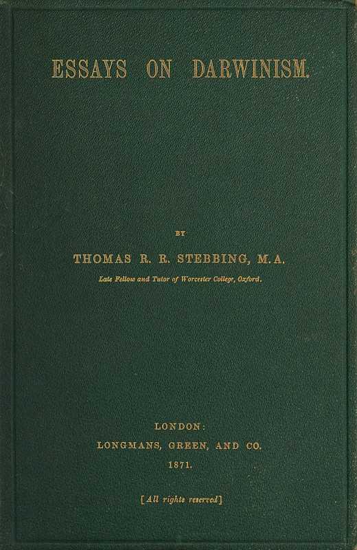 Essays on Darwinism cover