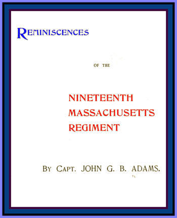 Reminiscences of the Nineteenth Massachusetts Regiment cover