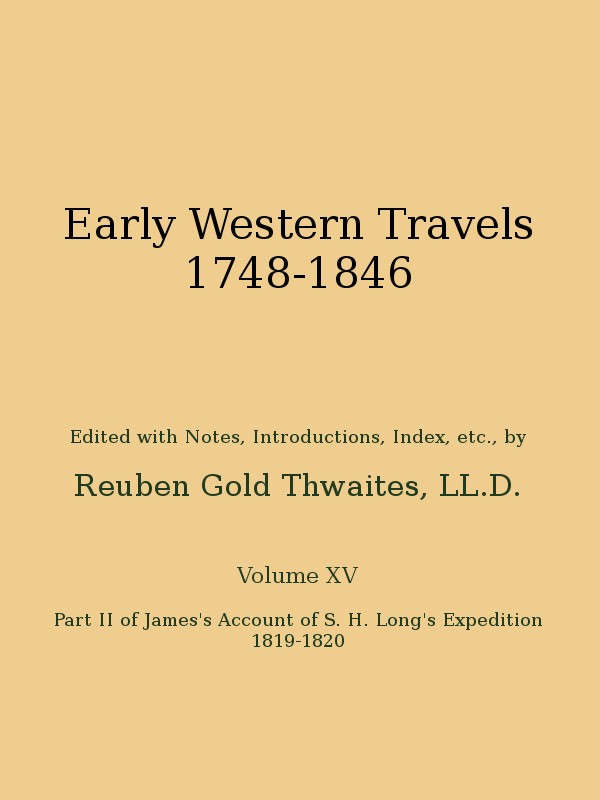 James's Account of S. H. Long's Expedition, 1819-1820, part 2 cover