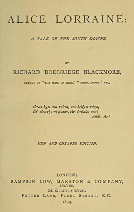 Alice Lorraine: A Tale of the South Downs cover