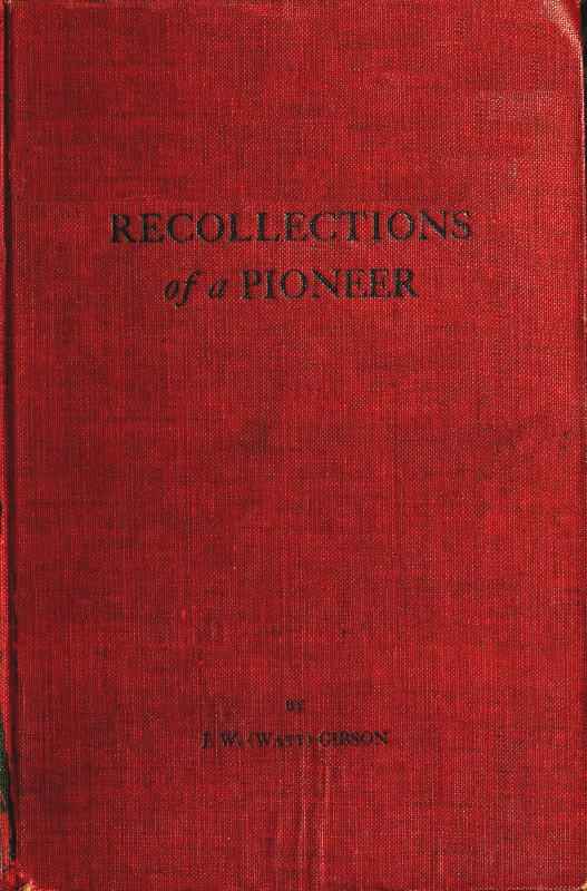 Recollections of a Pioneer cover
