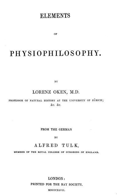 Elements of Physiophilosophy cover
