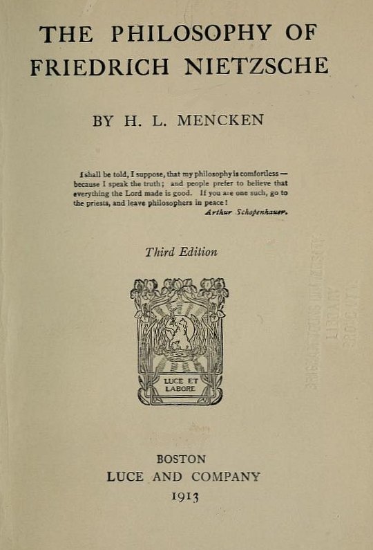 The Philosophy of Friedrich Nietzsche cover
