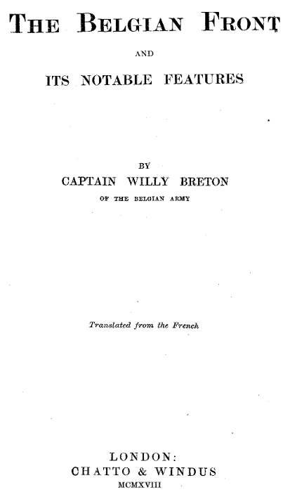 The Belgian Front and Its Notable Features cover