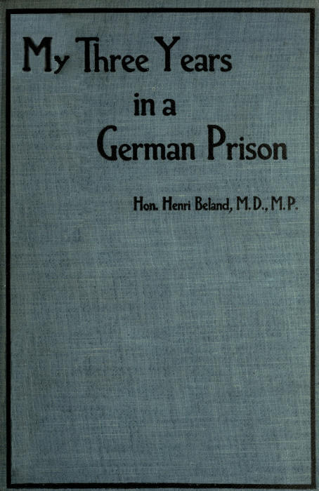 My Three Years in a German Prison cover