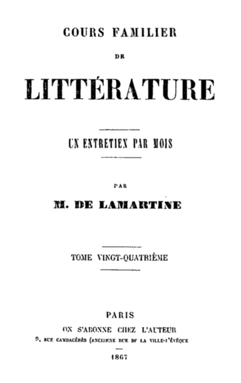 Cours familier de Littérature - Volume 24 cover