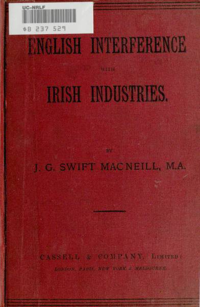 English Interference with Irish Industries cover