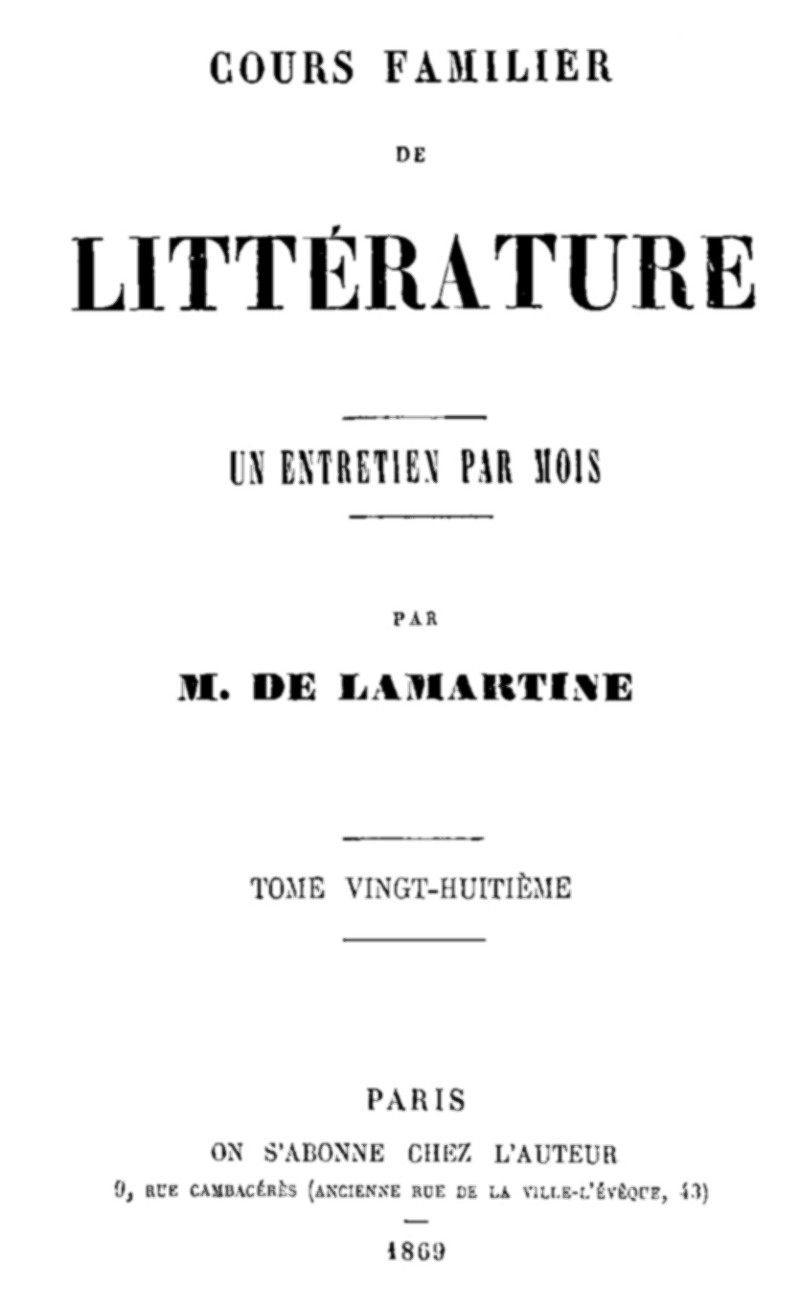 Cours familier de Littérature - Volume 28 cover