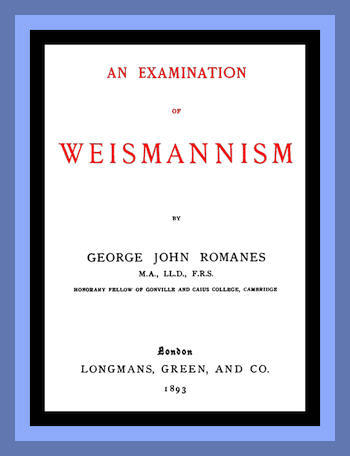 An Examination of Weismannism cover