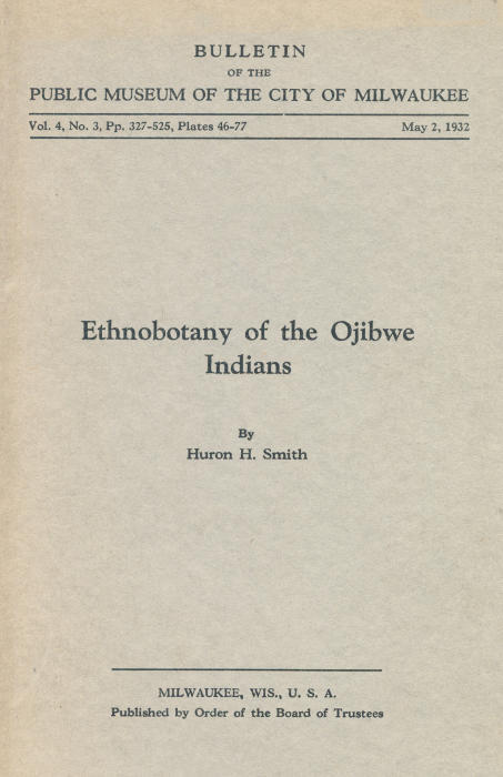 Ethnobotany of the Ojibwe Indians cover