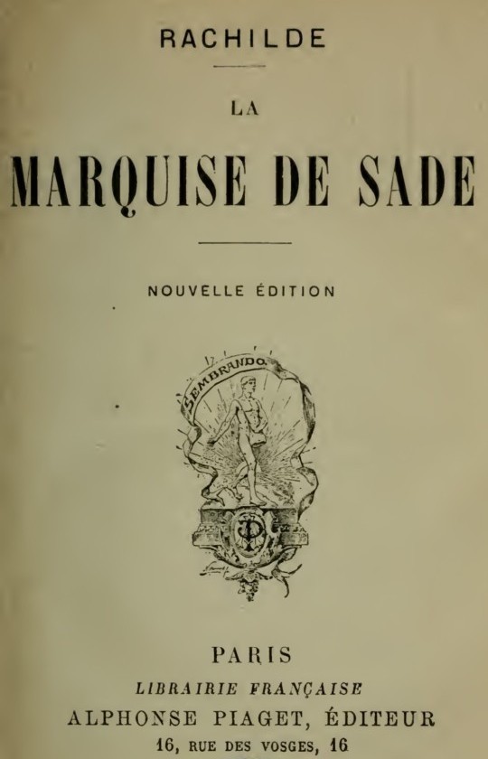 La Marquise de Sade cover