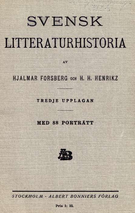Svensk litteraturhistoria cover