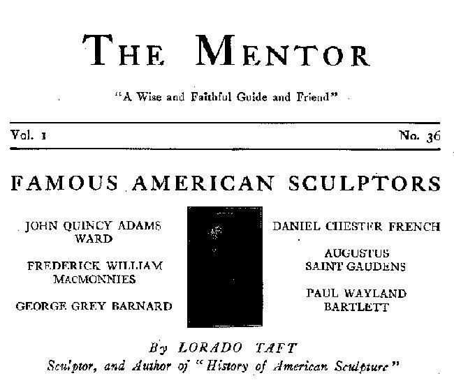 The Mentor: Famous American Sculptors, Vol. 1, Num. 36, Serial No. 36 cover