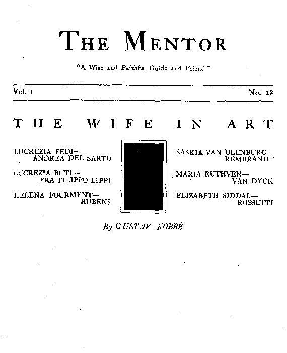 The Mentor: The Wife in Art, Vol. 1, Num. 28, Serial No. 28 cover