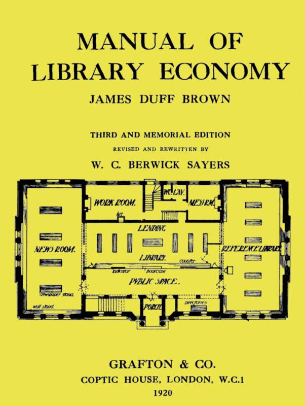 Manual of Library Economy / Third and Memorial Edition cover