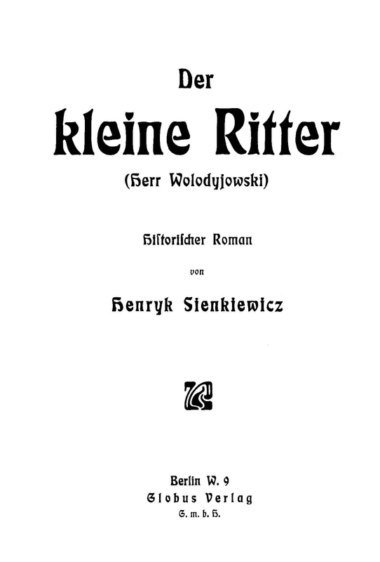 Der kleine Ritter (Herr Wolodyjowski): Historischer Roman cover