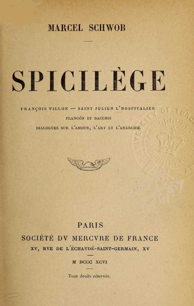 Spicilège cover