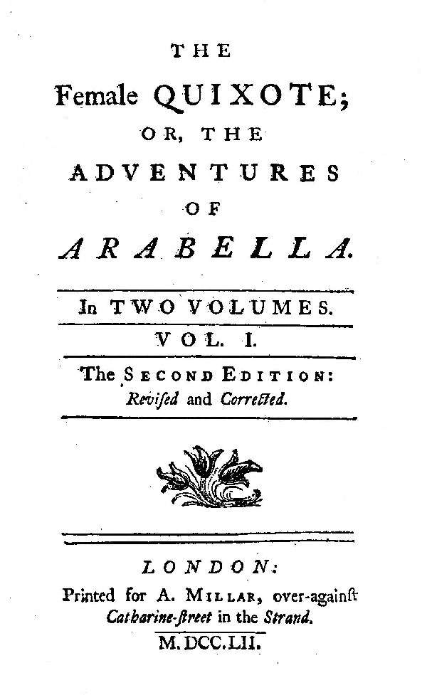 The Female Quixote; or, The Adventures of Arabella, v. 1-2 cover
