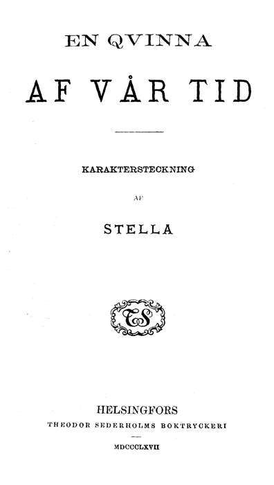 En qvinna af vår tid: Karaktersteckning cover