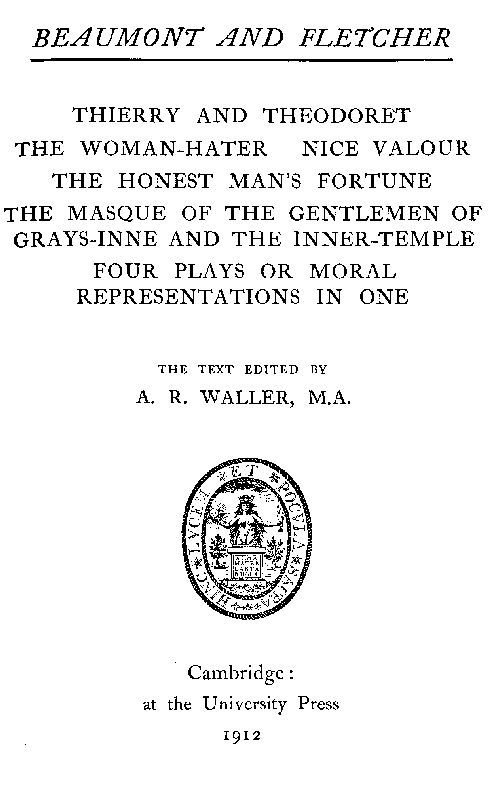 Beaumont and Fletcher's Works, Vol. 10 of 10 cover