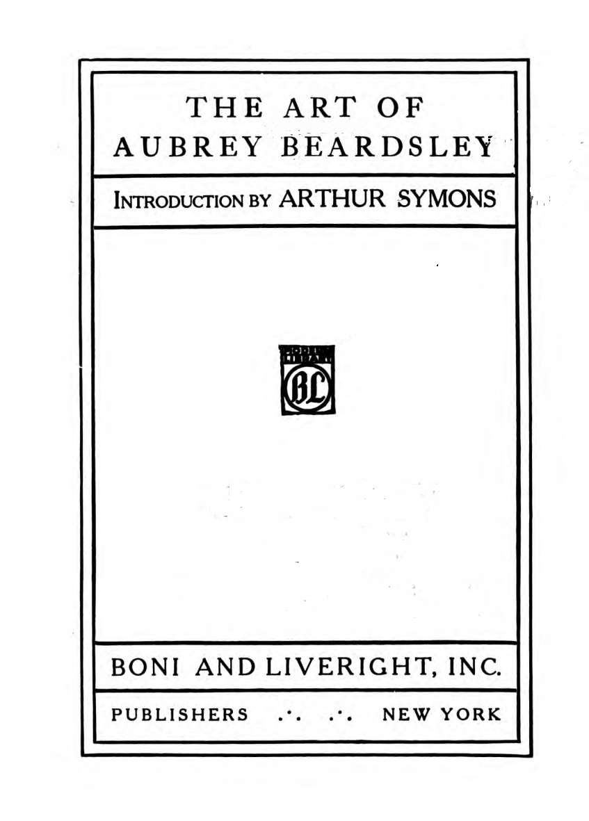 The Art of Aubrey Beardsley cover