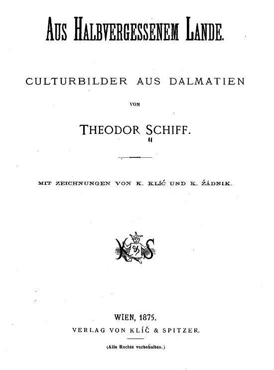 Aus halbvergessenem Lande. Culturbilder aus Dalmatien cover