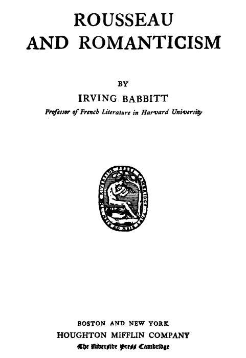Rousseau and Romanticism cover