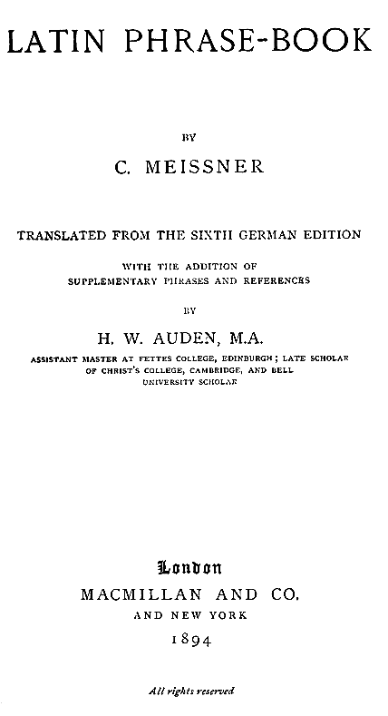 Latin Phrase-Book cover