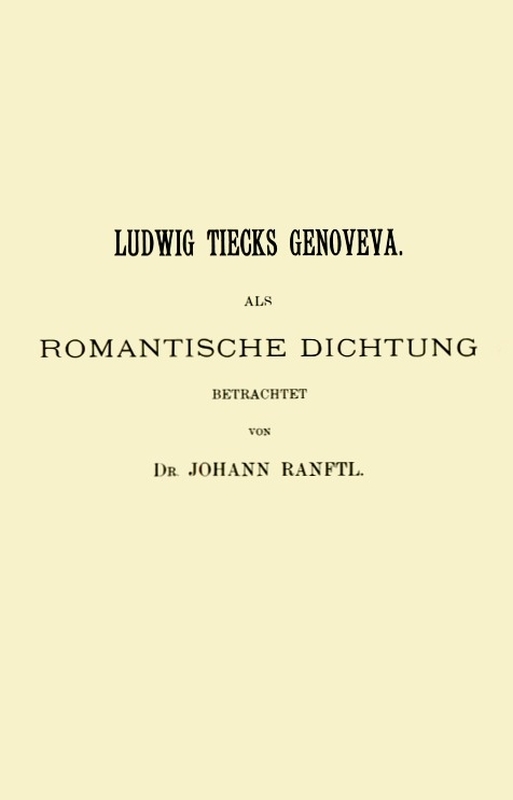 Ludwig Tiecks Genoveva, als romantische Dichtung betrachtet cover