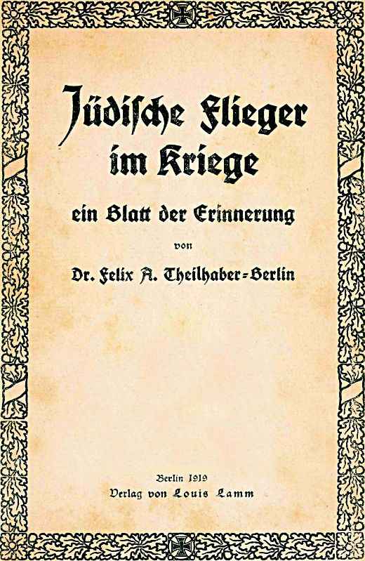 Jüdische Flieger im Kriege, ein Blatt der Erinnerung cover