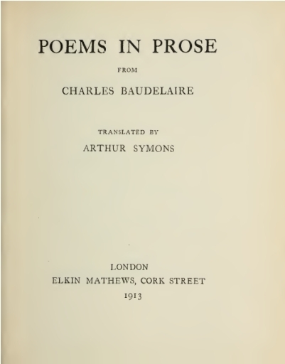 Poems in Prose cover