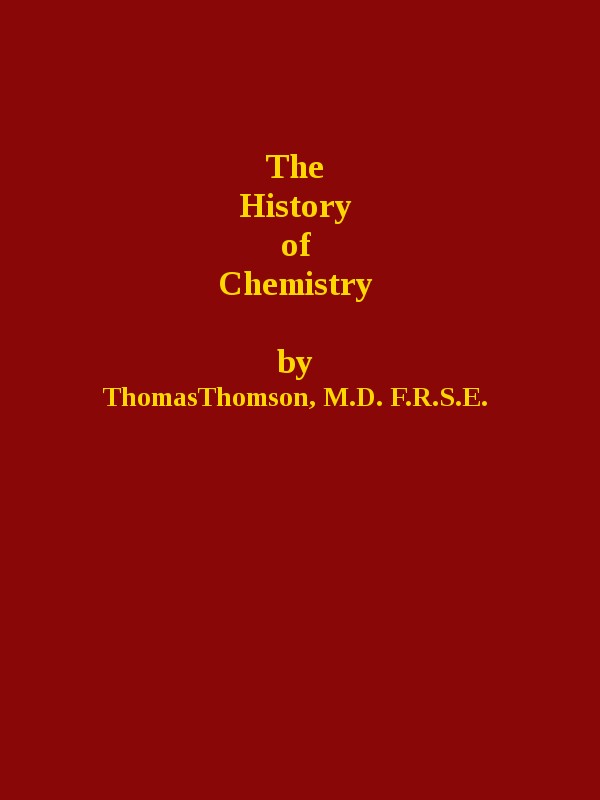 The History of Chemistry, Volume 1 (of 2) cover