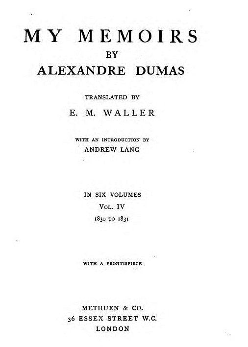 My Memoirs, Vol. IV, 1830 to 1831 cover