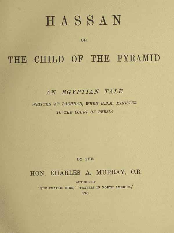 Hassan; or, The Child of the Pyramid: An Egyptian Tale cover