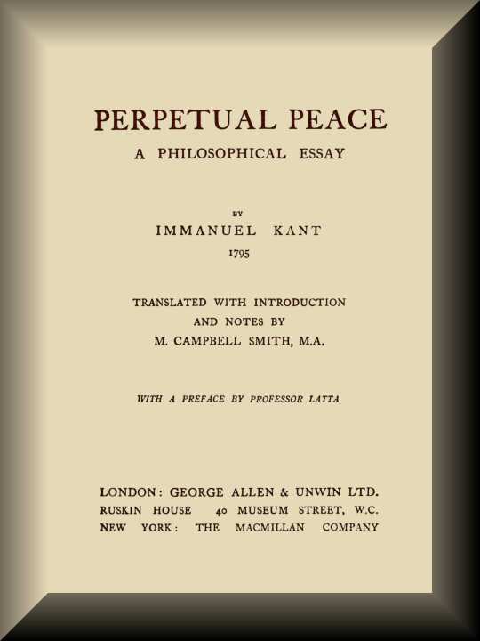 Perpetual Peace: A Philosophical Essay cover
